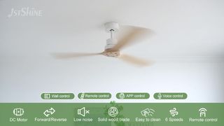 Moderne 52 inch massief houten plafondventilator met gelijkstroommotor