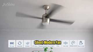 Stille moderne plafondventilator LED-licht