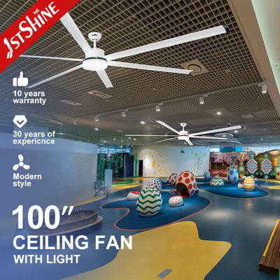 kopen 100 'Industriële plafondventilator met licht grote grootte hoge luchtvolume commerciële indoor DC motorventilator online vervaardiging