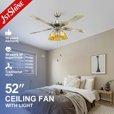 kopen 110V metalen plafondventilator met licht 52 inch en AC motor online vervaardiging