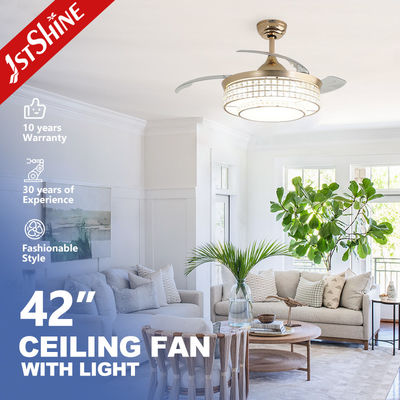 kopen 42 inch ruimtebesparende opneembare LED plafondventilator met licht en slimme app afstandsbediening online vervaardiging