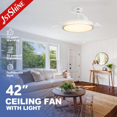 kopen Led plafondventilator met lamp Dc Vandelier Gevouwen lemmet OEM Kleur 3 Kleur Led licht online vervaardiging
