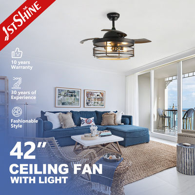 kopen 42 inch Zwarte Plafondventilator met Verborgen Bladen en Afstandsbediening LED Lichtset online vervaardiging