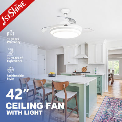 kopen 42 inch LED plafondventilator met verborgen bladen en metalen acrylmateriaal door 1stshine online vervaardiging