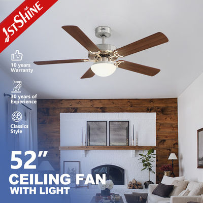 kopen Slimme decoratieve plafondventilator met licht 2 * E27 geborsteld nikkel MDF blad afstandsbediening online vervaardiging