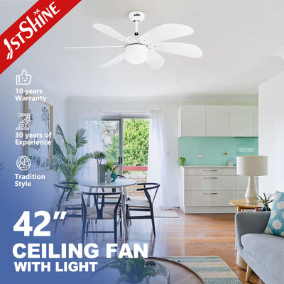 kopen 42 inch LED licht DC motor plafond ventilator met afstandsbediening 6 MDF-bladen 6 snelheid keuze online vervaardiging