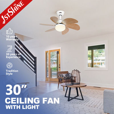 kopen Decoratieve kleine LED plafondventilator Modern 6 Wood Blade Smart Remote Control online vervaardiging