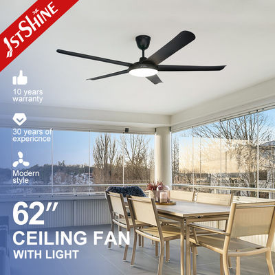 kopen 62 inch Zwart Plastic Moderne LED Plafondventilator Blade Dc Motor 3 Kleur 52.4W online vervaardiging