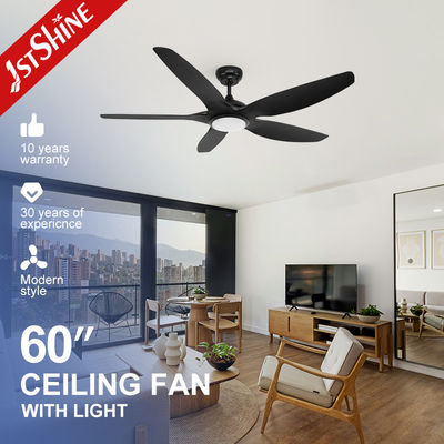 kopen Zwarte moderne plafondventilator met LED-licht 5 ABS-afkoeling online vervaardiging