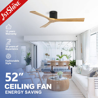 kopen Houten plafondventilator voor woonruimten met 52 inch flush-montage en afstandsbediening online vervaardiging