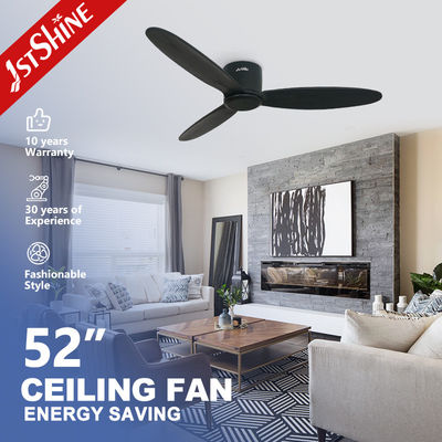 kopen 52'' geluidsloze motor afstandsbediende LED plafondventilator met 3 houten lemmen online vervaardiging