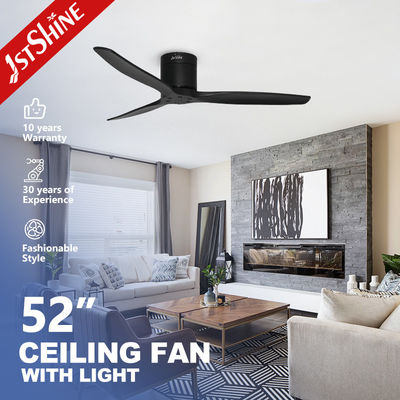 kopen 1stshine laag profiel plafond ventilatoren zwart massief houten lemmen Timer inbegrepen 52