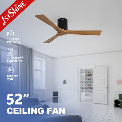 kopen 52 inch 3 houten plafondventilator met 6 snelheid afstandsbediening DC-motor online vervaardiging