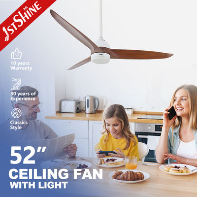 kopen 52 inch houten plafondventilator met licht omkeerbare DC motor slimme afstandsbediening online vervaardiging