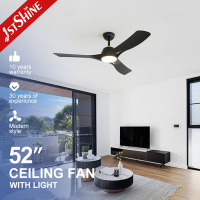 kopen 132 cm moderne woonkamer plafondventilator met LED-verlichting kunststof bladen DC-motor online vervaardiging