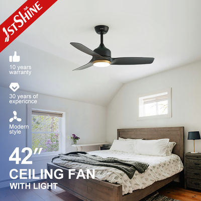 kopen 42-Inch Modern Matte Black DC Ceiling Fan With LED Light For Bedroom online vervaardiging