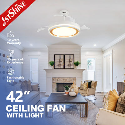 Goede prijs Standaard windmoderne stijl LED plafondventilator met verborgen bladen en pc-bladen in wit online