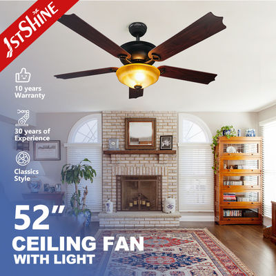 1stshine Remote Ceiling Fan Light met traditionele 5 MDF bladen en Home Office ontwerp