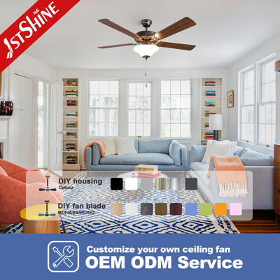 Goede prijs Retro plafond ventilator trend Nieuwe 5 MDF messen met lichten Traditionele trekketen online