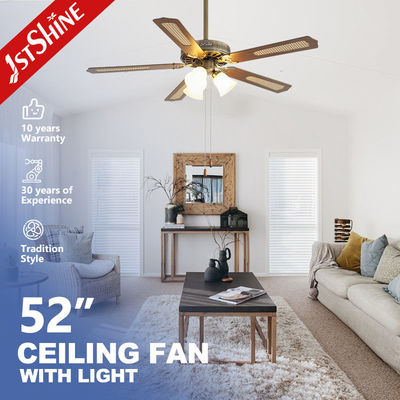 Koeling 1stshine Plafond ventilator met 3 lichten 52 inch afstandsbediening AC motor 5 MDF bladen 2-
