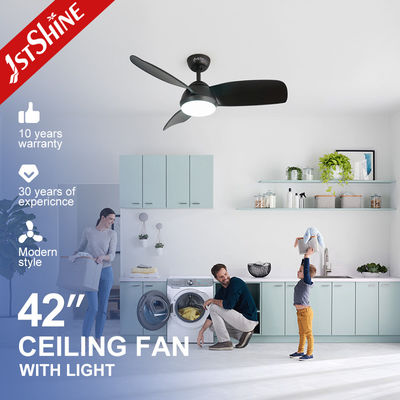 Pure Copper Motor 42-inch LED plafondventilator met zwarte ABS-bladen en metalen plastic lichaam