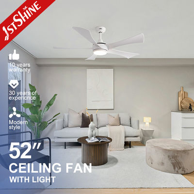 5 bladen witte ABS bladen plafondventilator met ledverlichting, 52'plafondventilator met licht