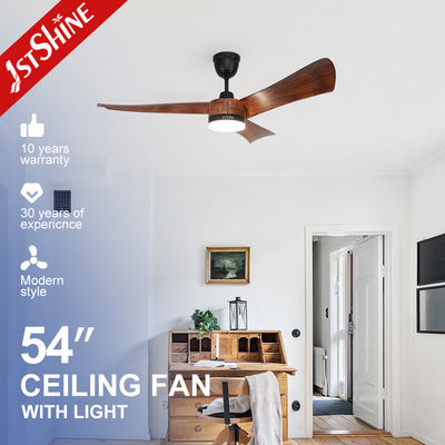 Houten kleur 54 inch Led Plafondventilator 3 Plastic Blades met afstandsbediening