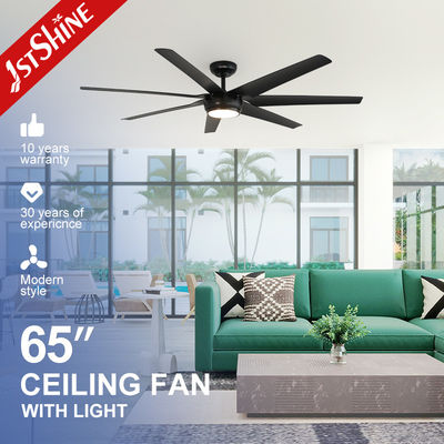 65 inch 7 ABS Black Blades LED Plafondventilator met afstandsbediening en veelkleurige verlichting