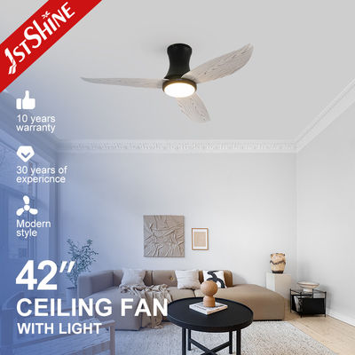 42 inch/OEM 3 kleur dimmable plafondventilator met plastic hout graan ontwerp en laag plafond