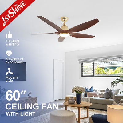 60 inch/OEM DC puur koper Drie kleur LED Dimmable Hanging Ceiling Fan voor grote ruimtes