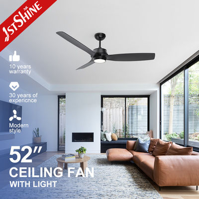DC-motor 52 inch afstandsbediening LED plafondventilator licht in zwart ABS-lemmen en afstandsbediening