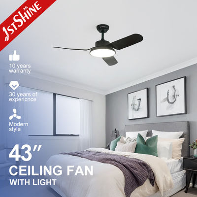 Moderne 43-inch zwarte LED plafondventilator met stille motor en airconditioning functie