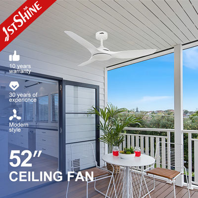 Goede prijs Slimme afstandsbediening plafondventilator 52 inch witte plastic messen voor slimme moderne huis online