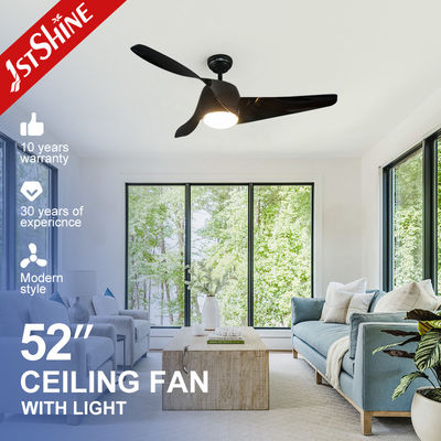 Home Office Fan Diameter 52 inch met LED-lichten en decoratieve 3 houten kleurenbladen