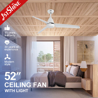 REACH-gecertificeerde 52 inch plafondventilator met afstandsbediening en LED-verlichting in wit