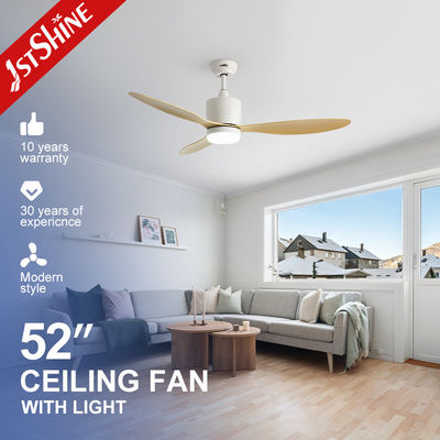 Plastic Blade Downrod Mount Indoor Dimmable LED Ceiling Fan Light Voor laag plafond