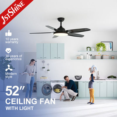 52 inch zwart ABS bladen 6 snelheden afstandsbediening LED plafond ventilator licht met koper motor