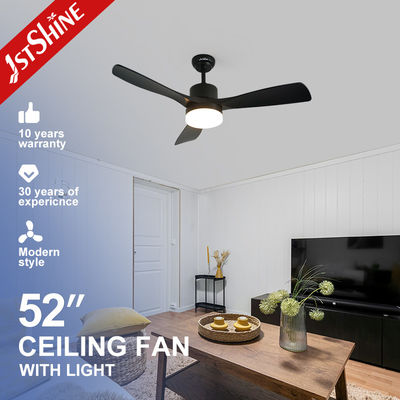 DC motor LED plafondventilator met afstandsbediening en zwarte LED-verlichtingsschakelaar WIFI