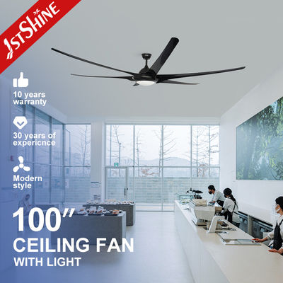 Afstandsbediening 100 inch plafondventilator met lichten en zwart ABS behuizing Energiebesparing