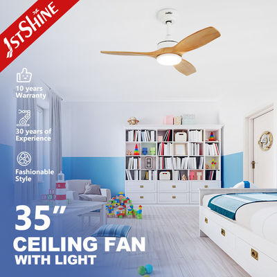 Kleine ruimte 35 Inch Solid Wood Blades Plafondventilator met LED lichtmotor DC Puur koper