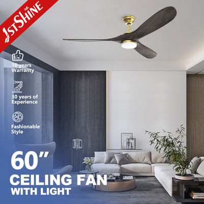 Goede prijs 60 inch luxe 3 houten bladen plafond licht met ventilator stil DC motor online
