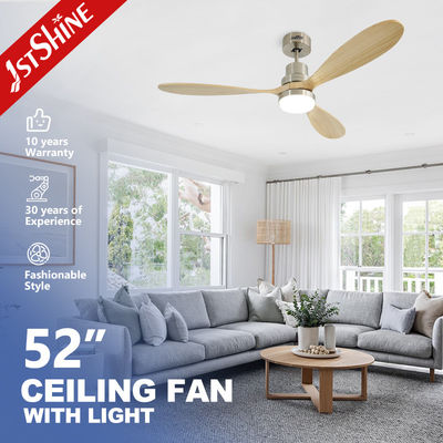 OEM 110v Solid Wood Smart Ceiling Fan Kleurveranderend Led Light AC Motor