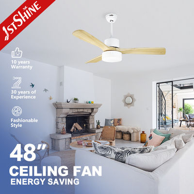 3 Kleur Led 48 inch massief hout plafond ventilator afstandsbediening stil