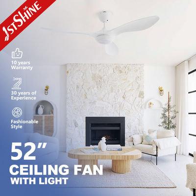 52 inch witte plafondventilator met dimbaar LED licht en afstandsbediening DC motor