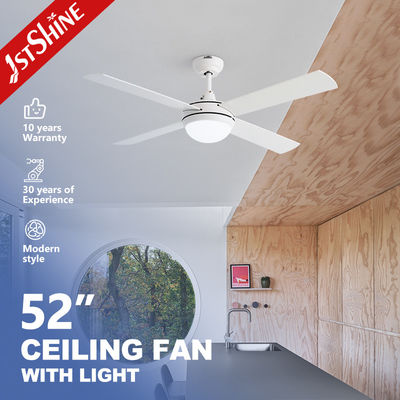 Modern White Ceiling Fan With Lamp Light 3-Speed AC Motor