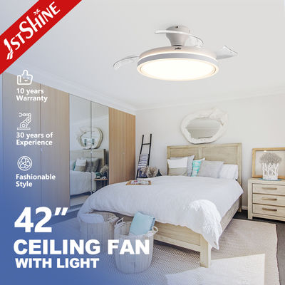 Goede prijs 42-Inch Retractable Ceiling Fan Light Foldable Blades Dimmable LED Light online