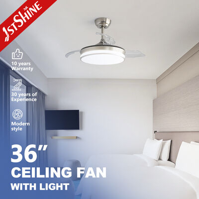 Goede prijs 36 inch opneembare plafondventilator met dimbaar licht en opvouwbare lemmen voor slaapkamer of kantoor online