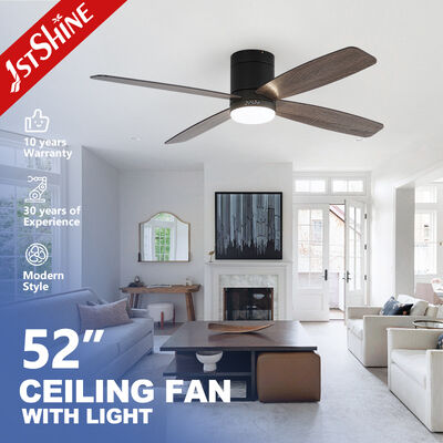 52 inch verzonken plafondventilator met LED-verlichting en stille DC-motor voor lage plafonds