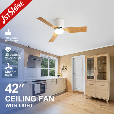 42 Inches Flush Mount Ceiling Fan with Light and Remote Control Featuring DC Motor and Energy Efficient Design