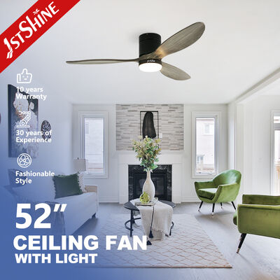 Goede prijs 52 inch massief houten bladen vloeiend plafond ventilator met LED-licht voor moderne interieurs Online